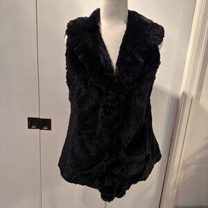 Damselle New York Black Faux Fur Vest Size M
